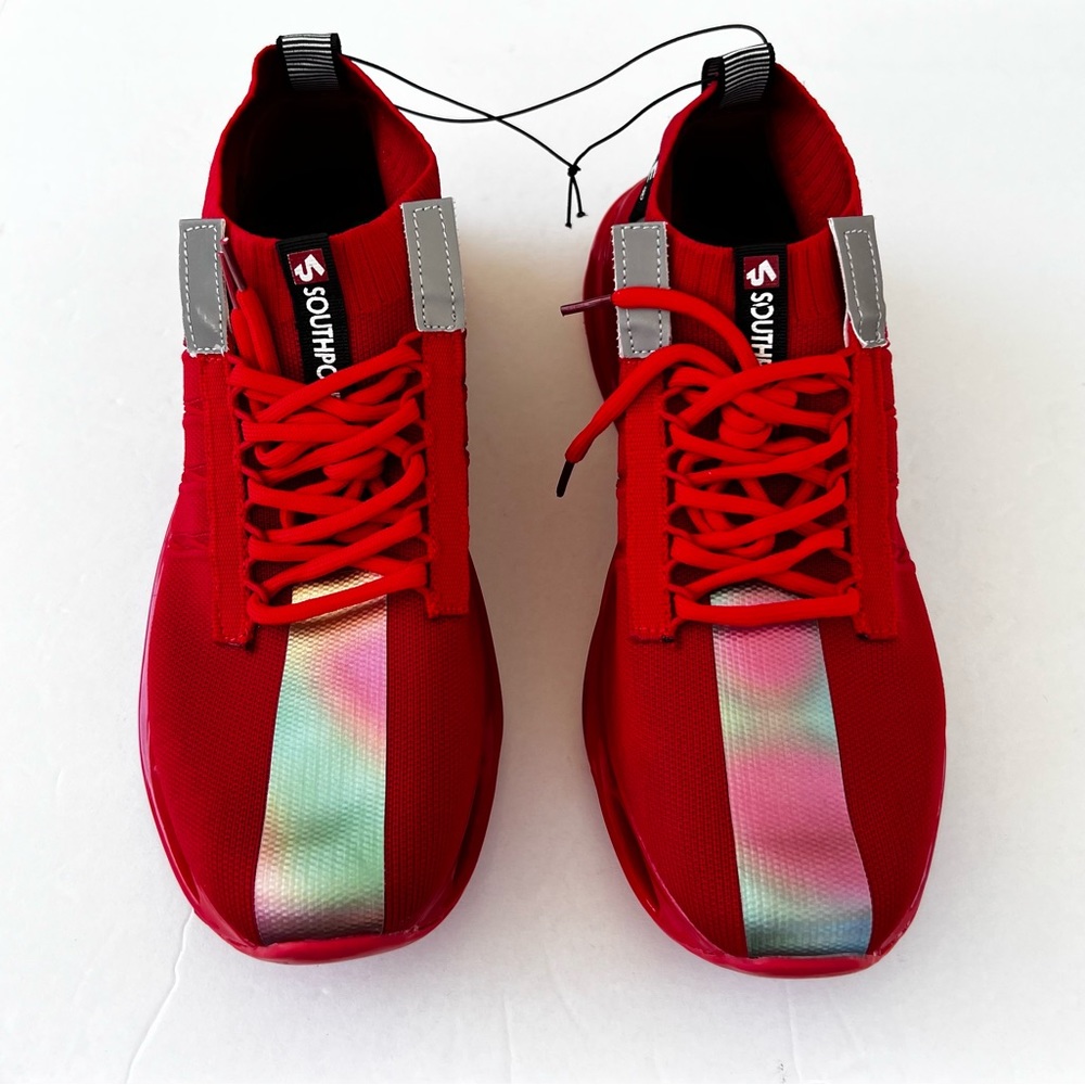 South Pole Reflective Red & Silver Mens Shoes 9.5 New Whithout Box